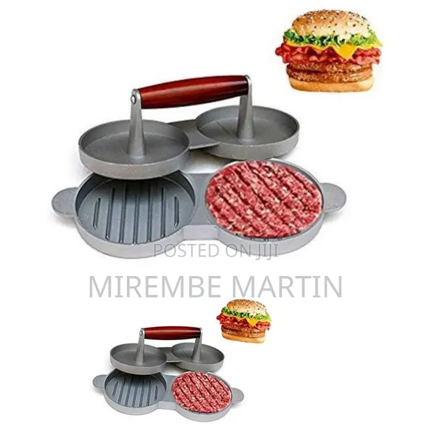Premium Double Burger Press with Wooden Handle - 1