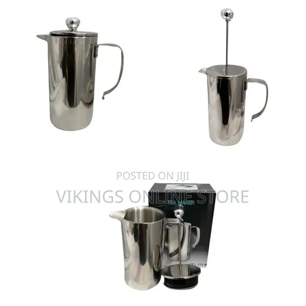 1L Stainless Steel French Press Coffee/Tea Maker - Silver - 1