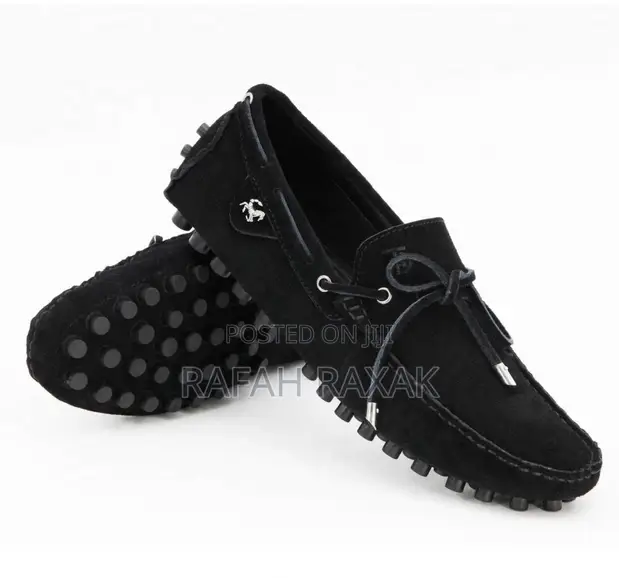 Men's Classic Tod's Black Suede Moccasins - 1