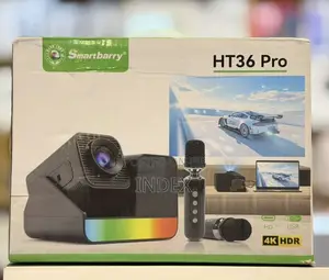 Smartbarry HT36 Pro 4K Smart Projector with Wireless Microphone