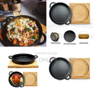 Crystals Cast Iron Sizzler Pan with Wood Board (26cm)