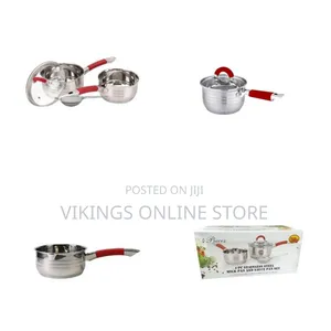 4-Piece Stainless Steel Milk Pan and Sauce Pan Set with Glass Lid