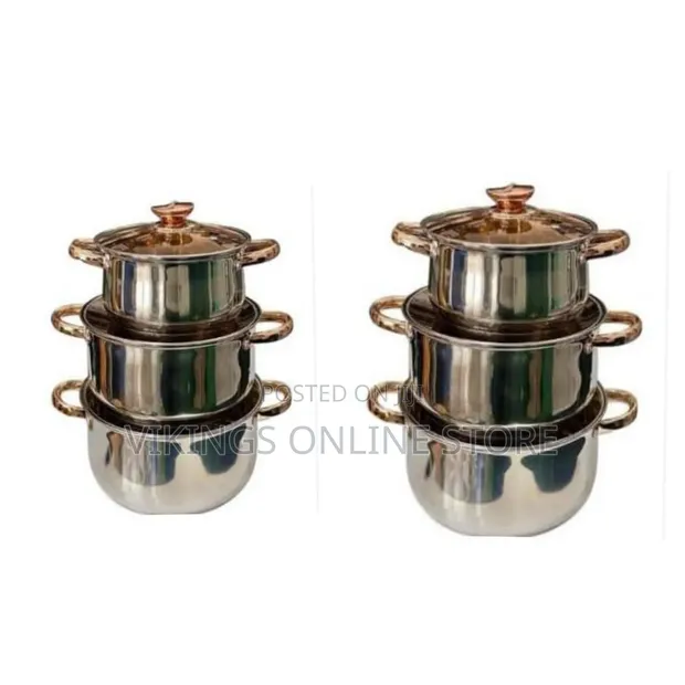 6-Piece Stainless Steel Cookware Set with Glass Lids - 1