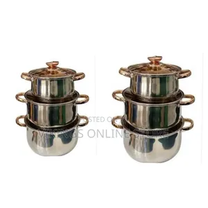 6-Piece Stainless Steel Cookware Set with Glass Lids