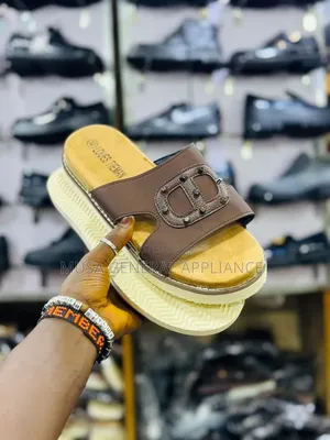 Brown Loues Tieman Platform Slide Sandals