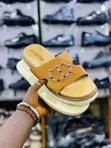 Brown Loues Tieman Platform Slide Sandals - 3