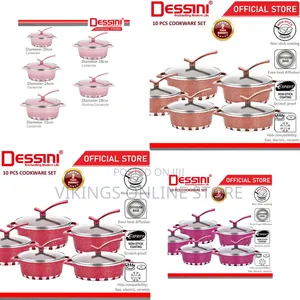 Dessini 10-Piece Granite Aluminium Non-Stick Casserole Pot Set