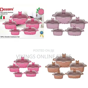 Dissini Regina 10-Piece Square Granite Non-Stick Serving Dishes - Pink