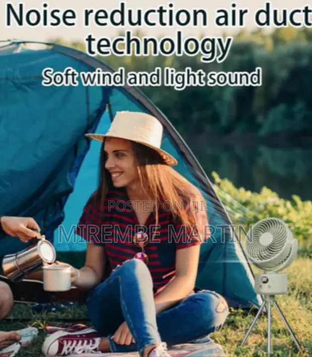 Rechargeable Camping Fan with Tripod Legs - 1