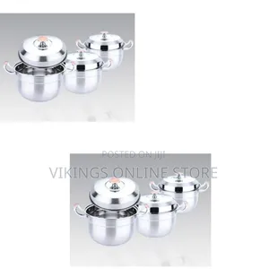 6 Piece Stainless Steel Saucepans Cooking Pots - Silver