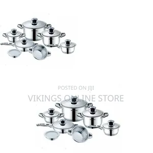 Royality Line 16 Piece Stainless Steel Cookware Set, Silver