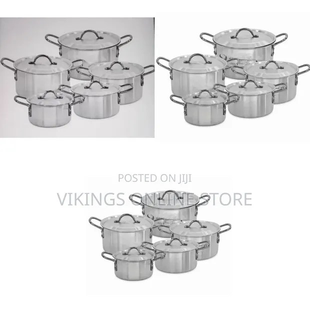 10-Piece Stainless Steel Saucepan Cookware Set - Silver - 1