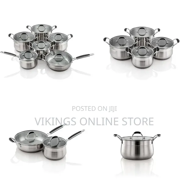 12-Piece Stainless Steel Cookware Set - Silver - 1