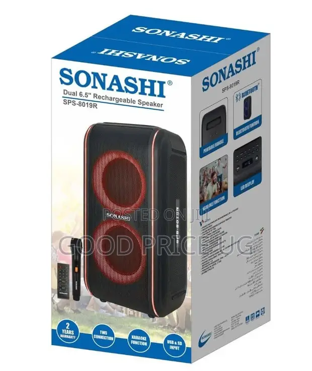 Sonashi SPS-8019R Dual 6.5-Inch Rechargeable Portable Party Speaker - 1