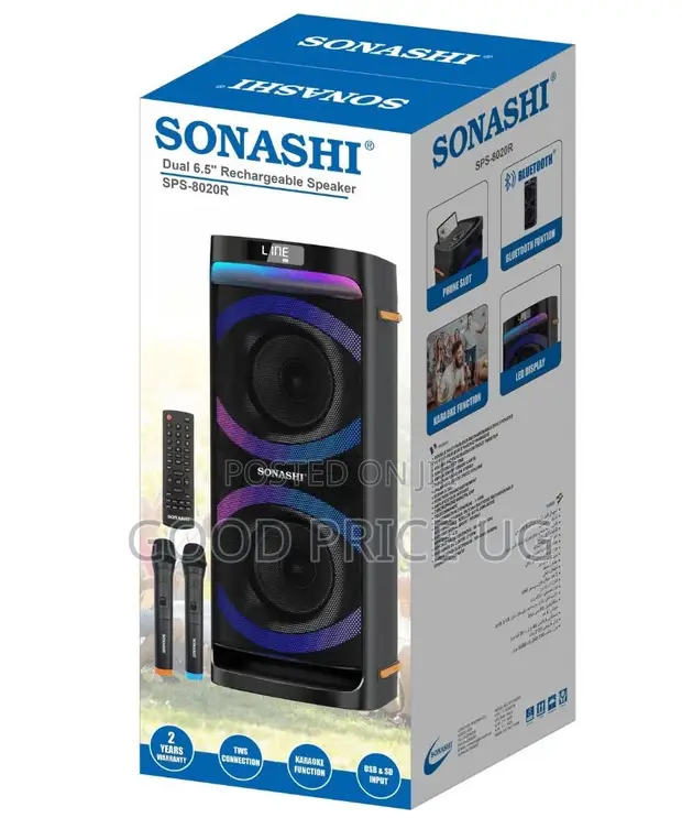 Sonashi Dual 6.5" Rechargeable Bluetooth Speaker with Karaoke - 1