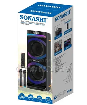 Sonashi Dual 6.5" Rechargeable Bluetooth Speaker with Karaoke
