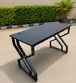 1.2m Black Office Desk with X-Leg Design - 2
