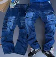 Bella Collection Baggy Jeans - Men's Navy Blue - 1