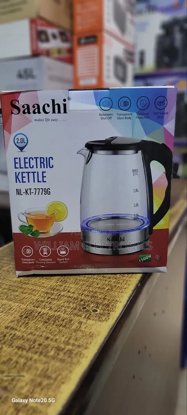 Saachi 2.0L Glass Electric Kettle - 1