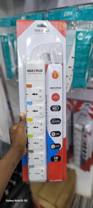 Maxplus 6-Way Extension Cable with Surge Protection