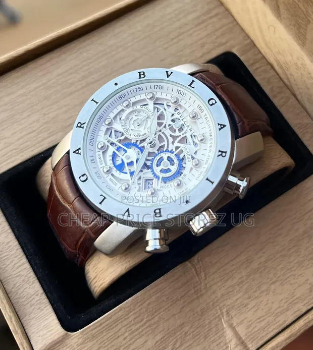 Bvlgari Argenté Brown Leather Bracelet Watch - 1