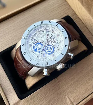 Bvlgari Argenté Brown Leather Bracelet Watch