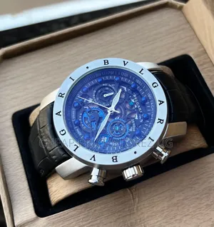 BVLGARI Chronograph Watch - Blue Skeleton Dial