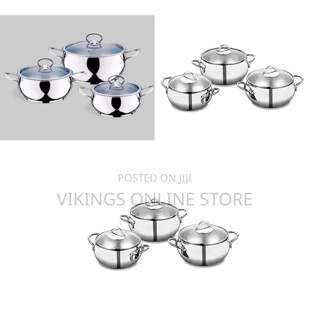6 Piece Stainless Steel Saucepans Cookware Pots Set - 1