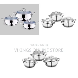 6 Piece Stainless Steel Saucepans Cookware Pots Set