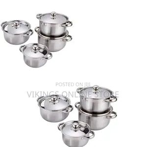8 Piece Stainless Steel Saucepans Cookware Pots Set, Silver