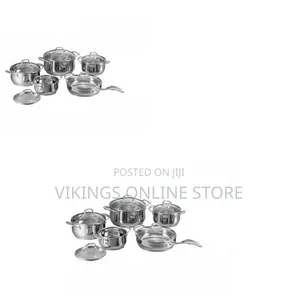 9-Piece Stainless Steel Saucepans Cookware Set, Silver