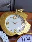Gold Apple-Shaped Quartz Wall Clock - 2