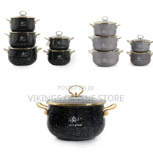 Life Smile 10-Piece Granite Non-Stick Enamel Serving/Saucepan Set