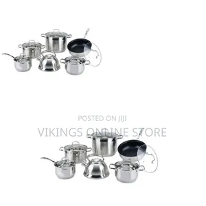 12-Piece Stainless Steel Kettle & Cookware Set - Silver