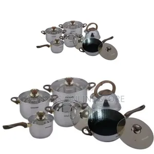 12-Piece Stainless Steel Cookware Set with Glass Lids