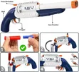 Kids Double Barrel Soft Dart Gun - Pretend Play Toy - 4