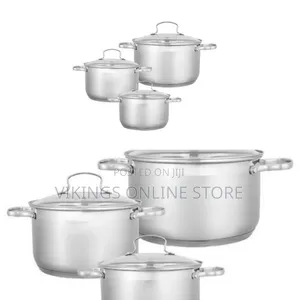 3-Piece Aluminum Saucepan Cookware Set with Lids - Silver