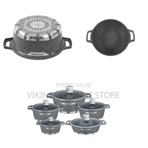 Life Smile 5 Piece Non-Stick Saucepan Cookware Set - Grey