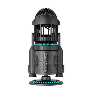 Rocket-Style Desktop Fan with Dual Mist Spray & RGB Lights