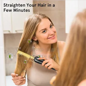 New Gold Electric Hair Straightener Comb