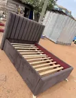 Brand New Fabric Bed Frame - Brown - 2