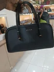Miss Alita Structured Handbag - Black Textured - 2