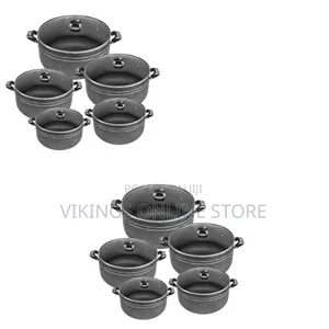 Tornado 10-Piece Non-Stick Saucepan Cookware Set, Black