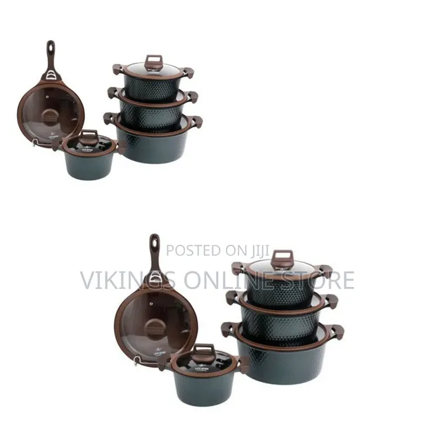 Life Smile 5-Piece Non-Stick Saucepan Cookware Set, Black - 1
