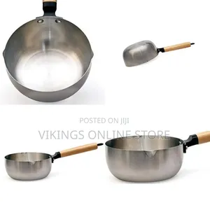 Stainless Steel Saucepan with Wooden Handle - 18cm