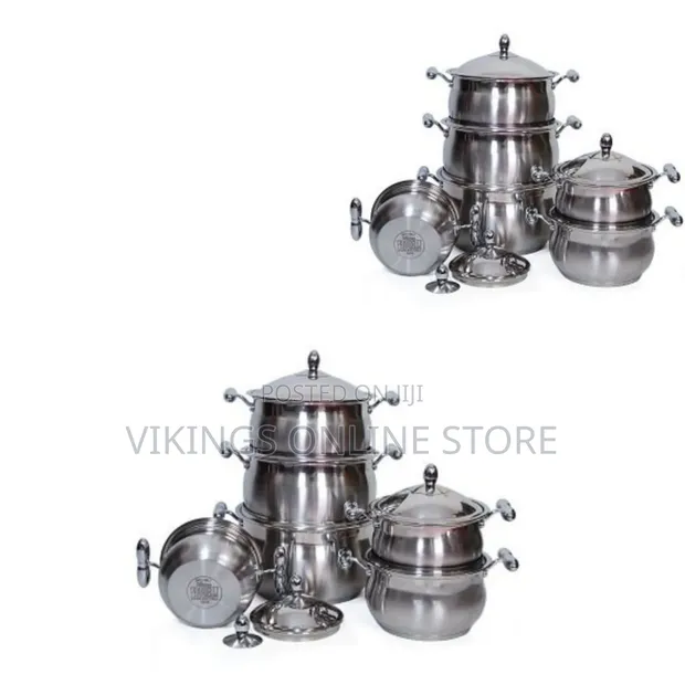 Regail 12-Piece Heavy Stainless Steel Cookware Set - Silver - 1