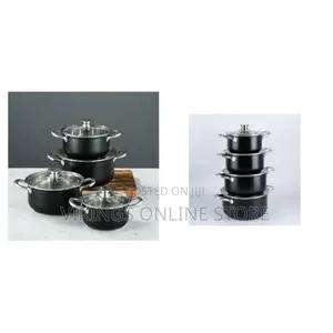 8-Piece Non-Stick Cookware Set - Black