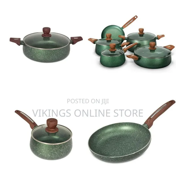 9-Piece Marble Granite Nonstick Cookware Set - 1