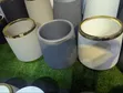 Fashionable Round Trash Can - White & Gold - 2
