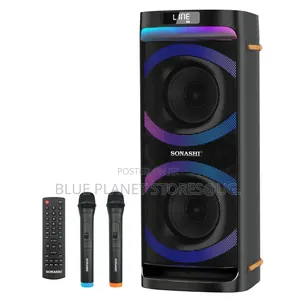 Sonashi Dual 6.5" Rechargeable Speakers with 2 Wireless Microphones